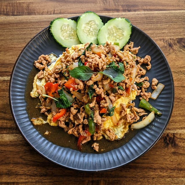 Pad Gra Prao Kai Jiel.
